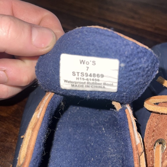 Sperry TopSider Cormorant STS94869 Brown Blue Slip-On Duck Boots Women's Size 7 - Picture 6 of 11